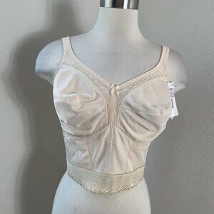 Carnival Creations Camisole Longline Bra Womens 36DD Beige Full Figure Style 720